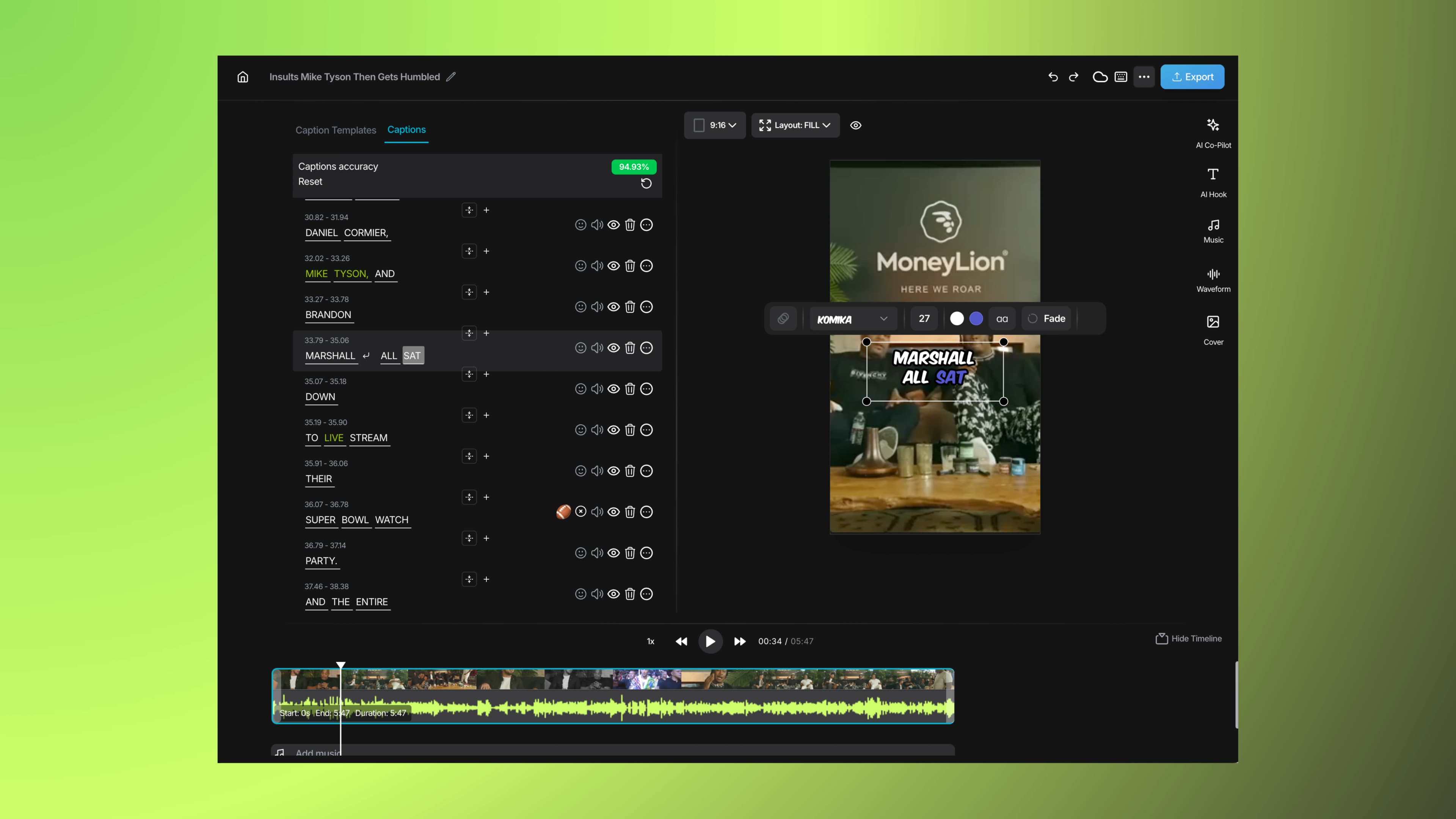 Bytecap AI Video Editor Interface